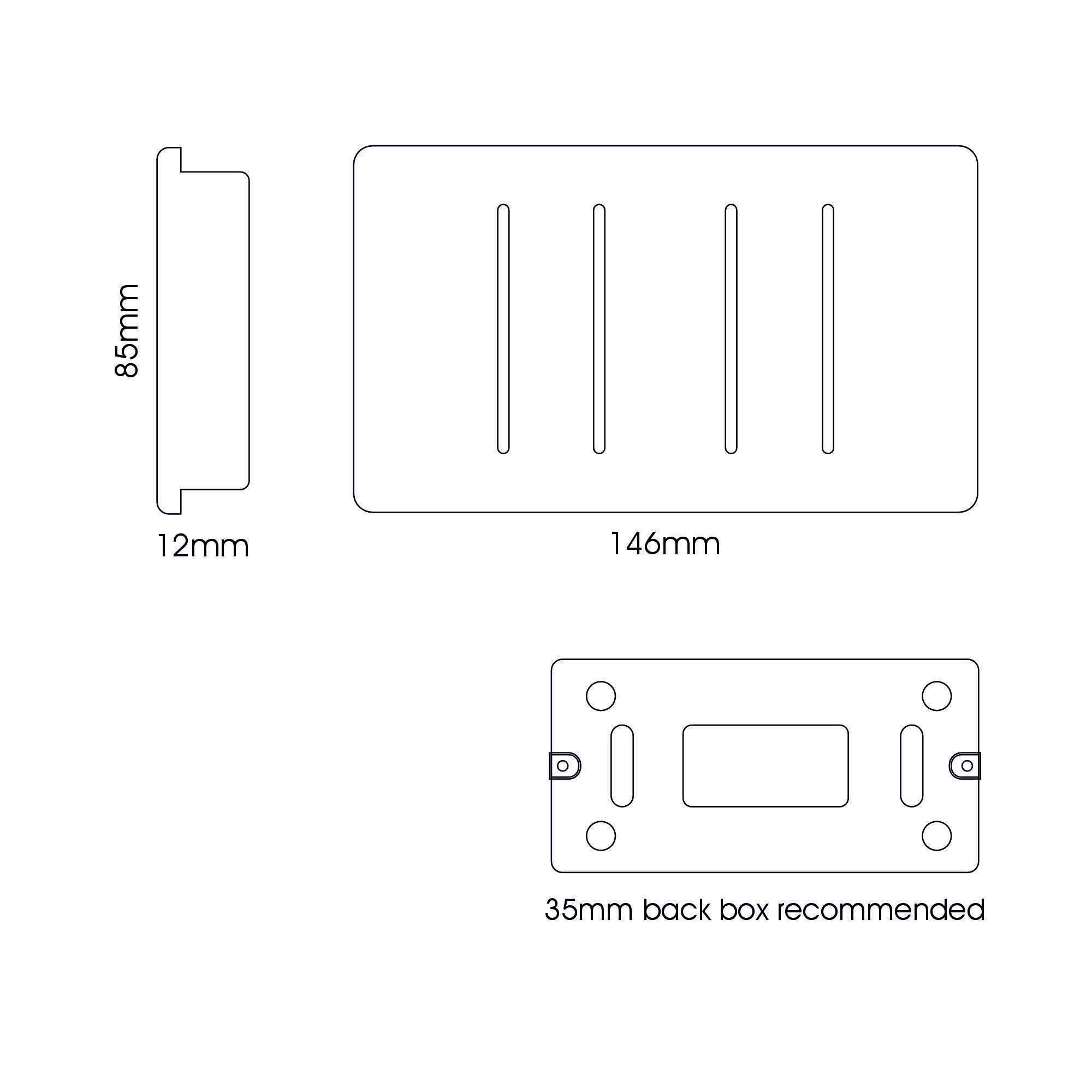 ART-SS44BS  4 Gang 2 Way 10 Amp Rocker Twin Plate Brushed Steel